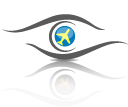 Logo Auge mit Flugzeug in Pupille